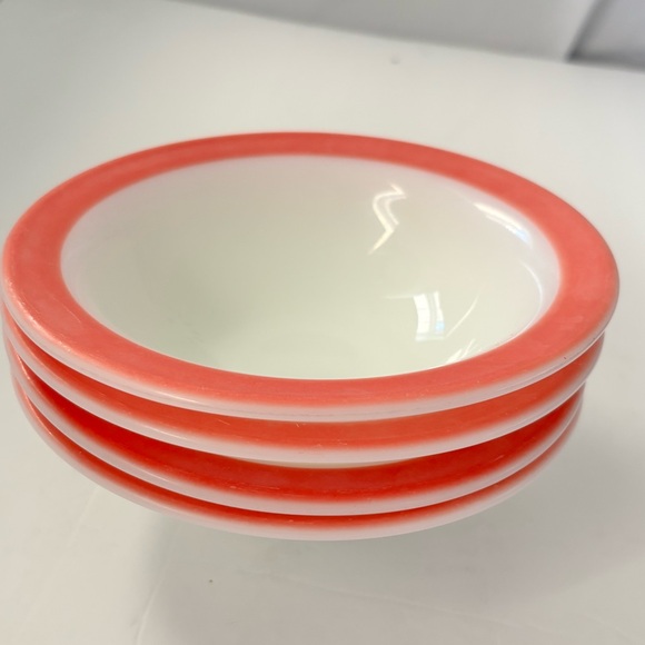 Pyrex Other - Vintage Pyrex Red Rim Bowls 7” | Set of 4 | Classic Restaurant Ware
